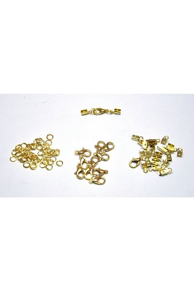 yiğit aksesuar Gold Clamping Closing Set - 10 Clips, 20 Rings, 20 Clamping-Closing