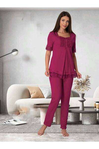 Effortt Effort Γυναικεία Φούξια Σετ Πιτζάμες Μητρότητας 6032