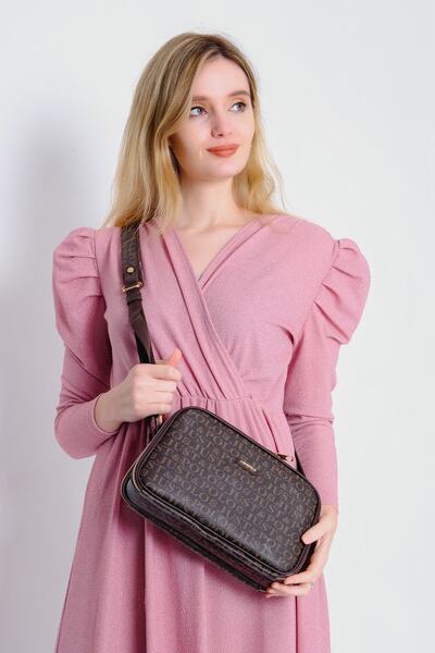 Just Polo Women's Brown Print Patterned Cross Shoulder Bag Jpm2053