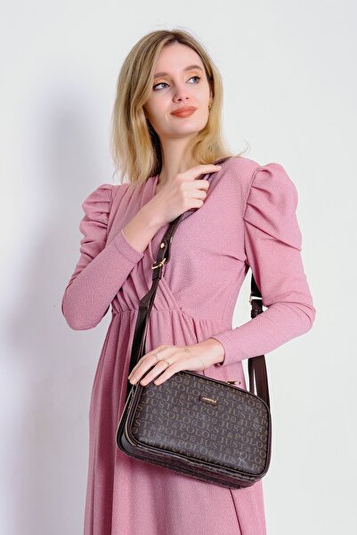 Just Polo Women's Brown Print Patterned Cross Shoulder Bag Jpm2053