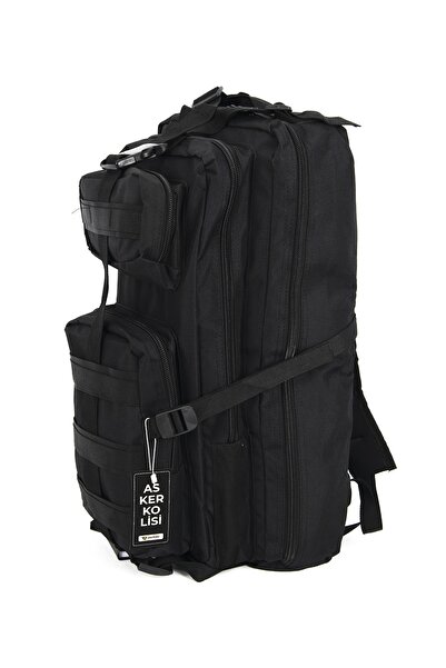Asker Kolisi 65 L Siyah Taktik Outdoor Sırt Çantası - Askeri Kamp Dağcı Çanta