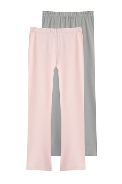 TRENDYOLKIDS Grey-Pink 2 Pack Girls Knitted Leggings Tkdss25Ta00011