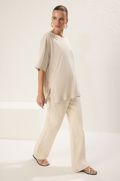 Trendyol Collection Mehr haltbares Modal-Gewebe – breite Passform, gestricktes T-Shirt TWOSS25TS00125