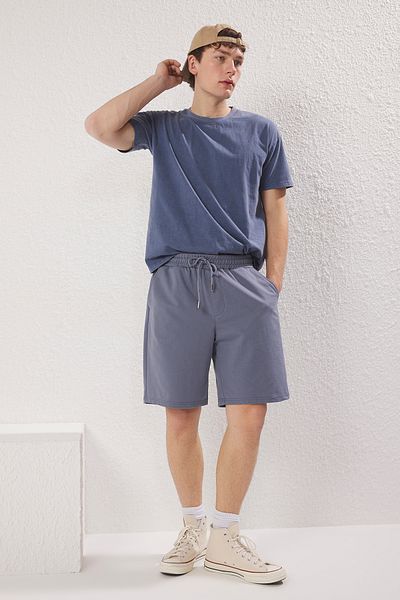 Trendyol Collection Blaue Oversize-Shorts mit Gummi-Taille und Schnürung – TMNSS22SR0257