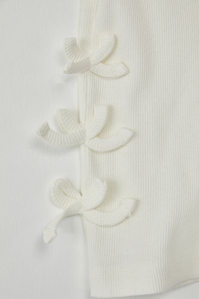 TRENDYOLKIDS Dzianinowa Ecru T-shirt - Tkdss25Ts00048