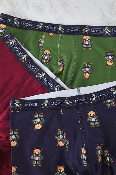 Trendyol Collection Πολύχρωμο 3 Πακέτο Bear Printed Boxer Cotton TMNSS25BX00008