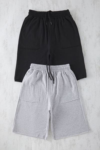 Trendyol Collection Grey-Black 2 Pack Regular Cut Thick Shorts Tmnss25Sr00053