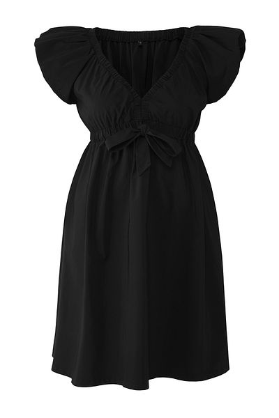 Trendyol Curve Black Terrycotton Woven Plus Size Dress