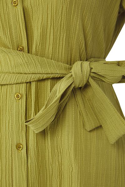 Trendyol Curve Khaki Seersucker Midi szőtt nagy méretű ingruha TBBSS25AH00034