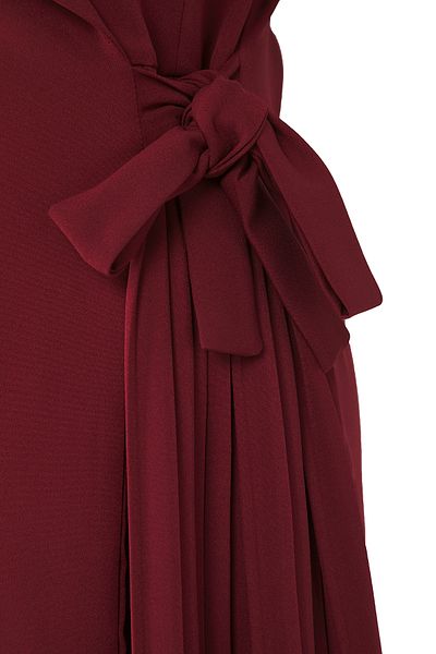 Trendyol Curve Burgunderrotes, gerades, zweireihiges, gewebtes Kleid TBBSS23AH00254