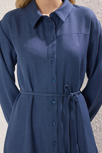 Trendyol Modest Tkané šaty v námořnické modré barvě Tctss25Eb00093