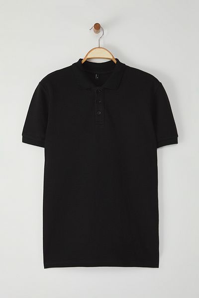 Trendyol Collection Black Regular/Normal Cut Thick Textured Label Detailed Tmnss25Po00002