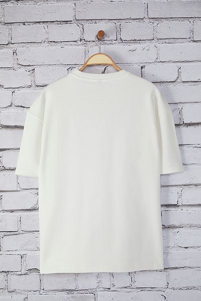 Edit by Trendyol Thick Cut White Cotton Basic T-Shirt - Tedss25Ts00005