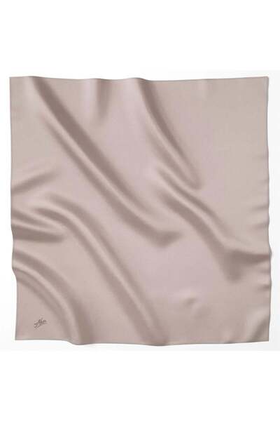 Aker Tivil Eşarp - Polyester Twill - Düz Renk - 8742795-978 - Vizon