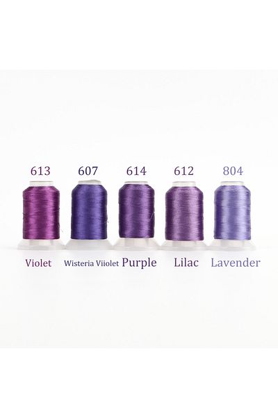 Choice 5 Purple Colors 4/5 Brother Colors Set Premium Polyester Embroidery Thread 500 Meters Each Spool For