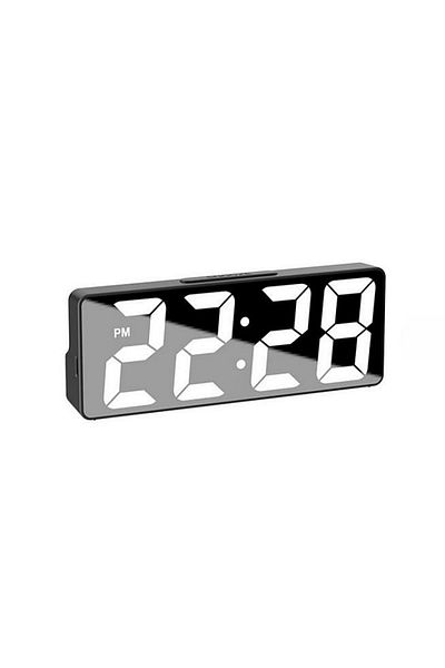 Choice Black White Voice Control Digital Alarm Clock Temperature Date 2 Alarm Snooze Night Mode Table Clock
