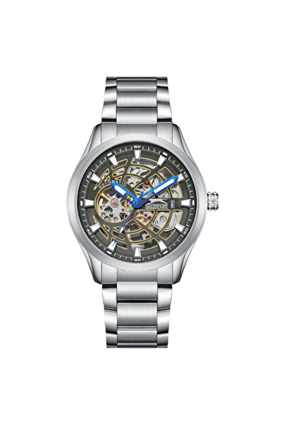 Slazenger SL.9.2411.1.02 Men Automatic Display Watch & Metal Strap Silver