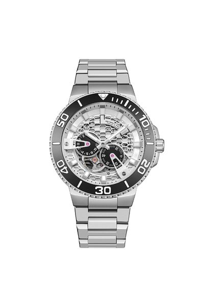 Beverly Hills Polo Club BP3702X.330 Men Automatic Multifunction Display Watch & Metal Strap Silver