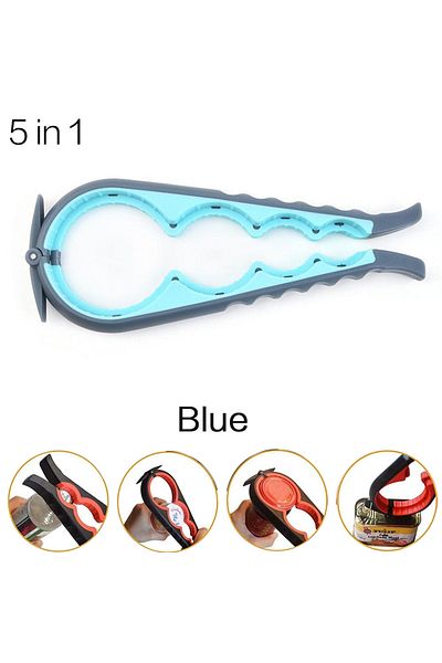 STONEGO Style B Blue JJYY Multi-functional Home Kitchen Can Opener Non-slip Twist Bottle Opener Lid Opening