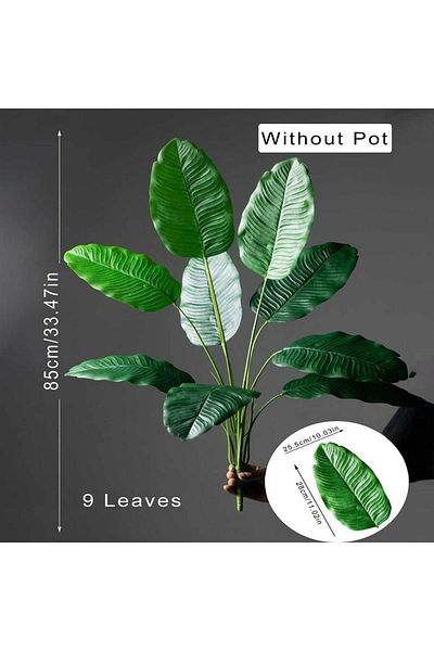 Choice 85cm  bajiao 9ye 85-115cm Large Artificial Plants Bird of Paradise Tree Tropical Fake Banana Leaves