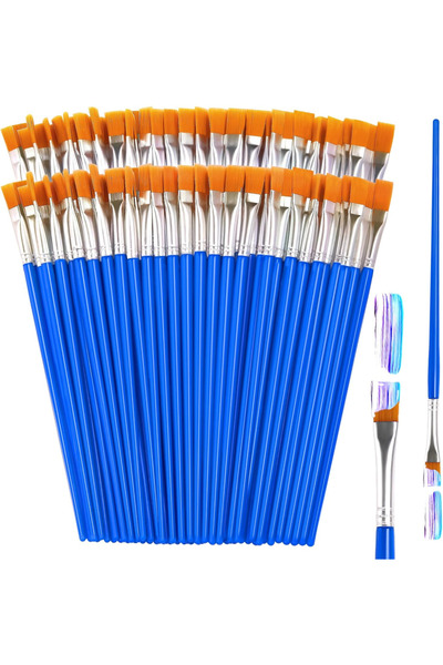 Choice مجموعة فرش الرسم الزيتي المسطحة المكونة من 100 قطعة، 50/100 قطعة، للرسم بالألوان المائية والحرف اليدوية والفنون اليدوية