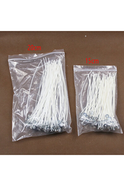 Choice شموع بيضاء 15 سم 100 قطعة/حقيبة من القطن الخالص باللون الأبيض والبني م...