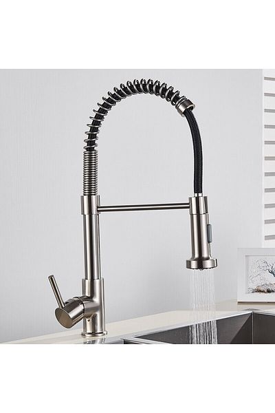 Choice Brushed Nickel Matte Black Pull Down Kitchen Faucet Chrome Dual Modes Nozzle Hot Cold Water Mixer Cr