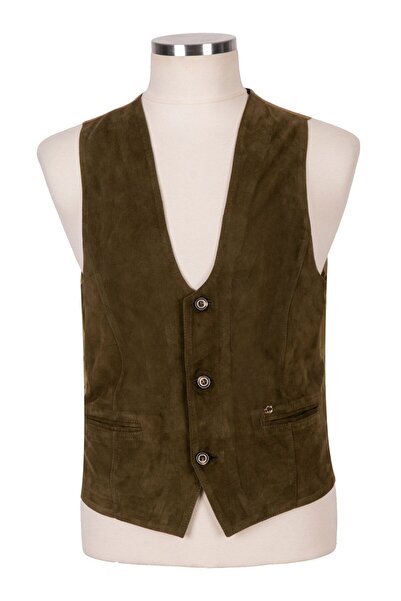 BLU Erkek Yeşil Süet Yelek