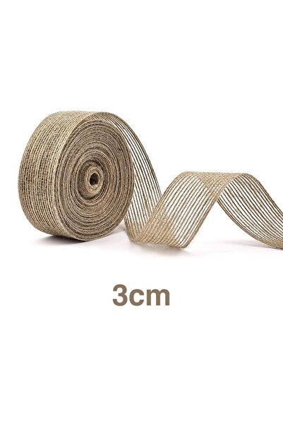 Choice لفافة الخيش 3 سم × 10 متر، شريط خيش الجوت 10 متر، حبل كتان أصفر، قوس ز...