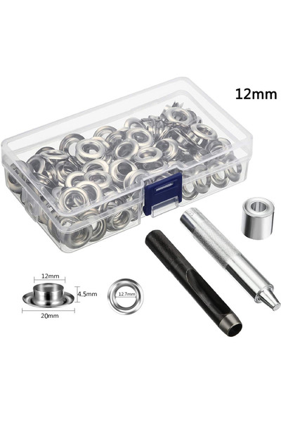 Choice1 100 مجموعة من أدوات الحلقات المعدنية مقاس 12 مم، 100 مجموعة من الحلقا...