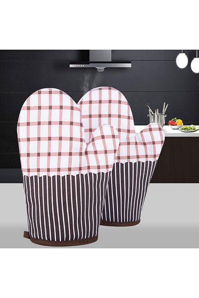 Choice Plaid pattern GIANXI Microwave Mitts Gloves  Anti-scald  Heat Resistant Insulation Non-slip Kitchen
