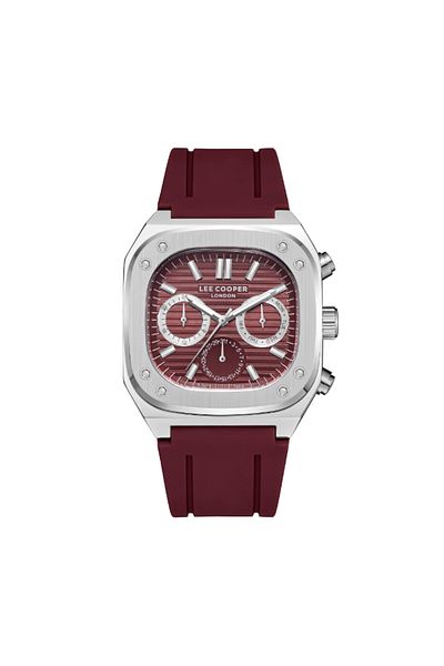 Lee Cooper LC08022.388 Men Multi Function Display Watch & Silicone Strap Red