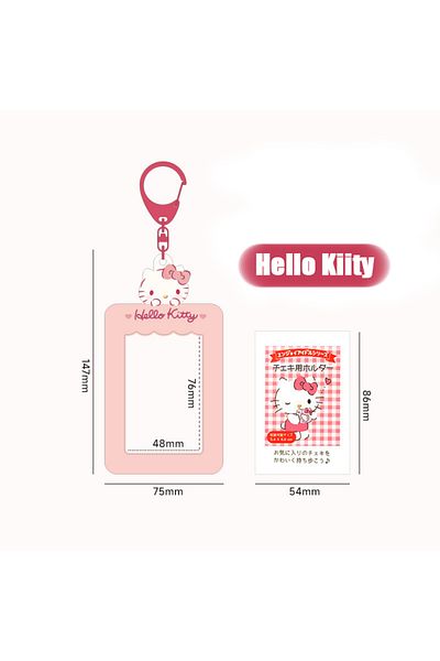 Miniso Hello Kitty Kawaii Sanrio Hello Kitty Card Holder Keychain Cute Cinnamoroll Kuromi Melody Kpop Photo