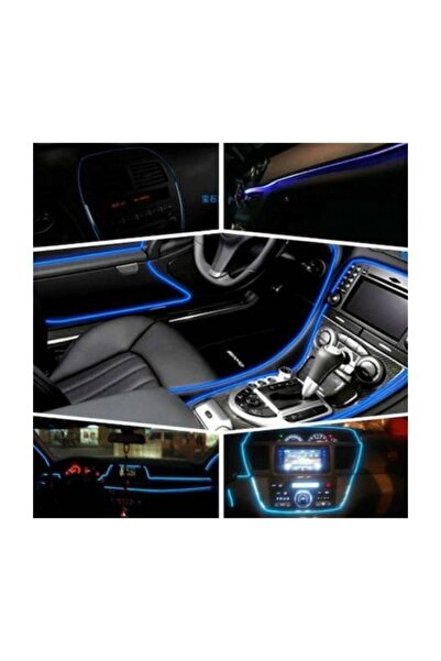 Carub Araç Içi Aydınlatma İp Neon Led Mavi 2 Mt