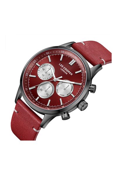 Lee Cooper Men Multi Function Red Dial Watch - LC08001.688