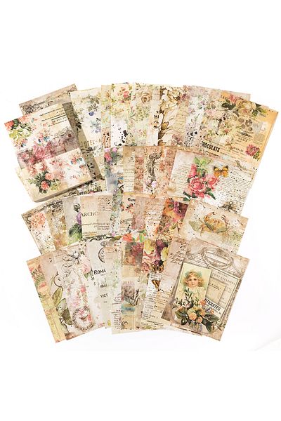 Choice B 100 pcs Vintage material Diary Album background paper DIY decoration colored paper Scrapbooking J.