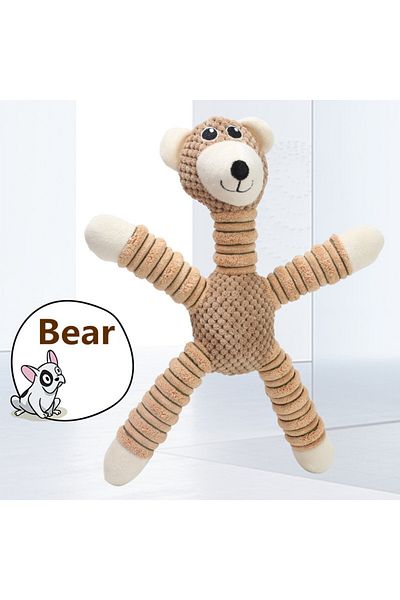 Choice brown Indestructible Large Dog Sound Squeaky Toys Animals Shape Pet Soft Plush Chew Molar Training T