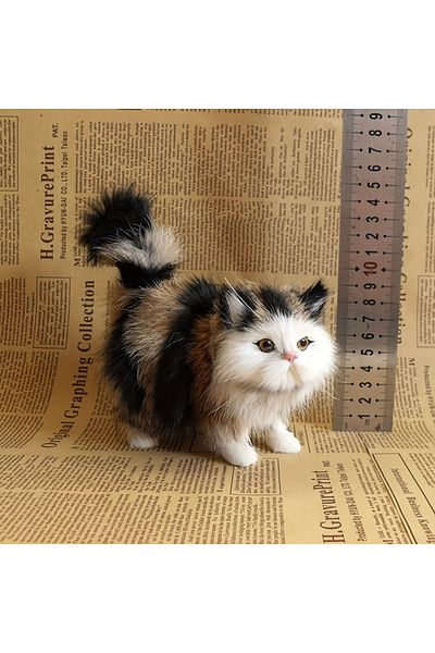 Choice Gray Simulation Cat Plush Toys Soft Stuffed Kitten Model Fake Cats Realist Animals For Kids Girls Bi