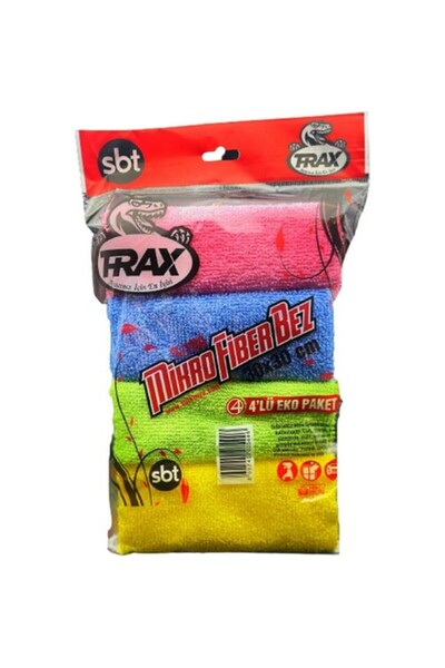 TRAX T-rax Mikrofiber Temizlik Bezi 30x30 Cm 4'lü Paket