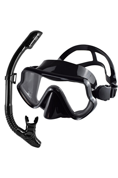 Choice مجموعة قناع الغوص PureBlack Scuba Diving Mask Snorkel للبالغين من الزج...