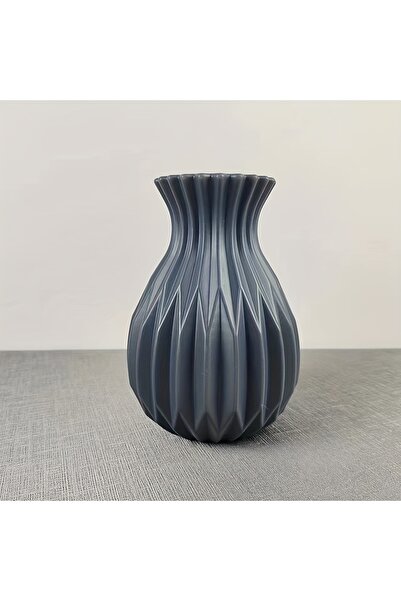 Choice مزهرية بلاستيكية خزفية مقلدة لزراعة الماء، قطعة واحدة باللون الرمادي، ...