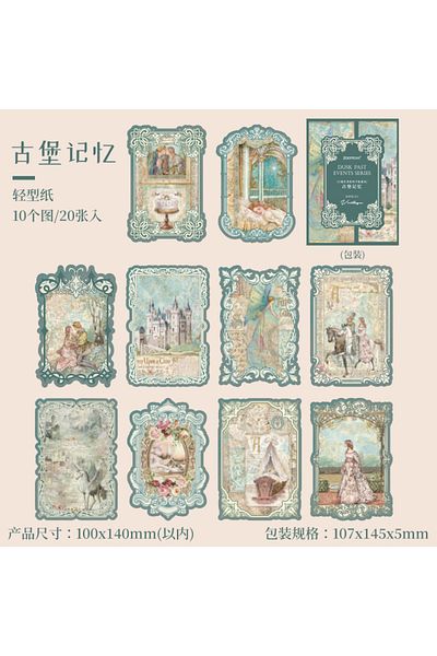 Choice A 20 pcs/pack Vintage Flowers and birds Decor Paper Junk Journal Supplies DIY Scrapbooking Planner .