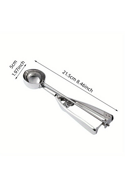 choice2 ملعقة آيس كريم 5 سم أدوات المطبخ 3 مقاسات مقبض زنبركي من الفولاذ المق...