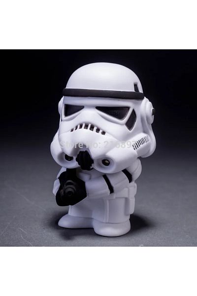 BANDAI NO BOX 10cm 2pcs/lot Cute Style Star War Darth Vader & STORM TROOPER Kawaii Movie Action Figure Mode