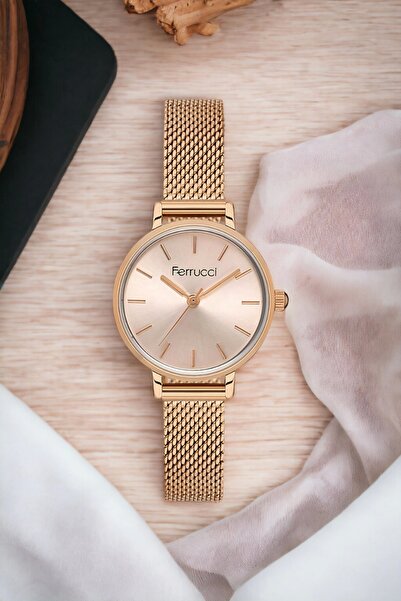 Ferrucci Women's Wristwatch Steel Cord Steel Case Rose Gold FC.03222H.02 zmfe...