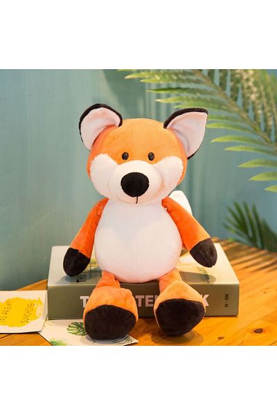 Choice 25cm fox 25cm Stuffed Lifelike Lion Tiger Elephant Monkey Leopard Giraffe Raccoon Doll Simulation Fo