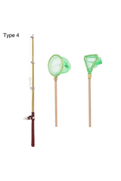Choice Type 4 1:12 Miniature Fishing Rod Fish Pole Trammel Net Dollhouse Decoration Doll Accessories Scene