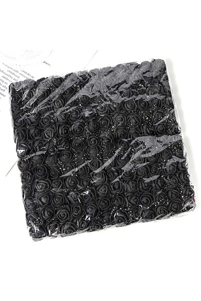 Choice Black 144Pcs Mini Rose Artificial Flowers Bouquet 7.5cm Foam Fake Flowers Wedding Decoration for Hom