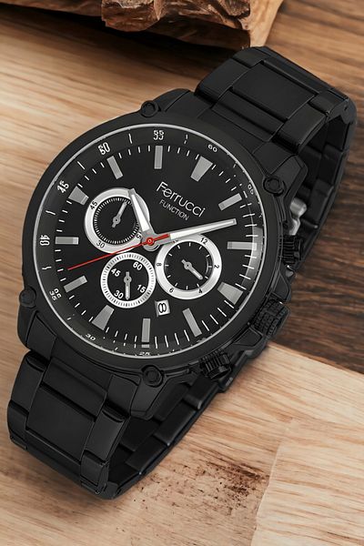 Ferrucci Fcf.13618fm.01 Black Men's Wristwatch and Bracelet - Zmfer141
