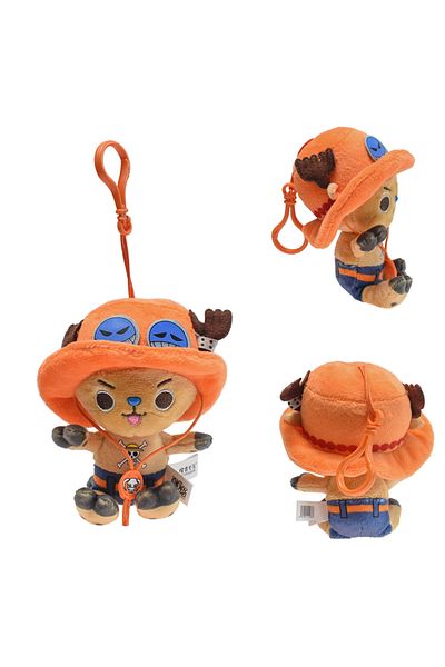 Choice orange 12cm Anime One Piece Original Plush Pendant Doll Luffy Toy Tony Chopper Laboon Sabo Keychain